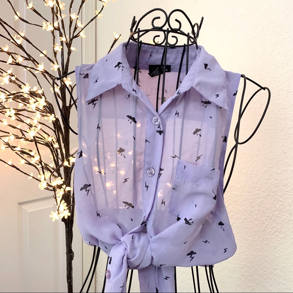 Rue21 sheer button down blouse
